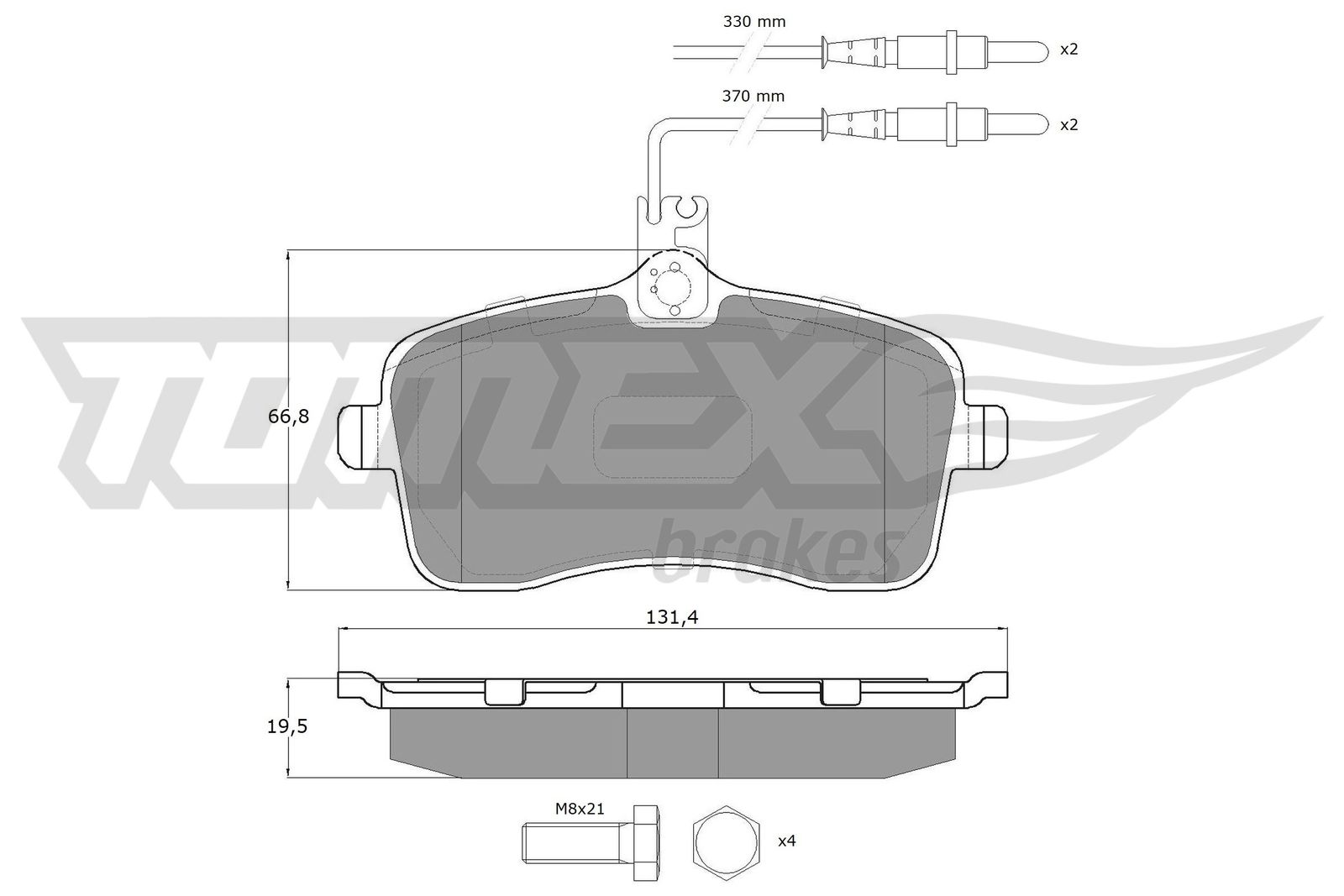 Sada brzdových platničiek kotúčovej brzdy TOMEX Brakes